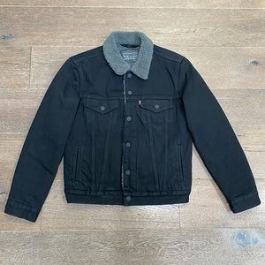 Levi’s Sherpa Lined Denim Trucker Jacket Black Size XS